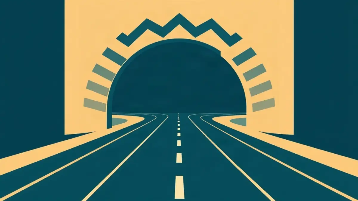 Abstract illustration accompanying: How Salik Tolls Work on a Rental Car in Dubai
